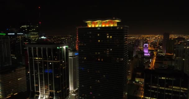 Съемка Беспилотника Biscayne Boulevard Highrise Condominium Skyscraper — стоковое видео