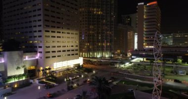 Hava gece video Downtown Miami Güneydoğu Finans Merkezi robot