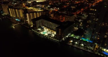 Hava dron video waterfront condominiums Miami Beach Florida
