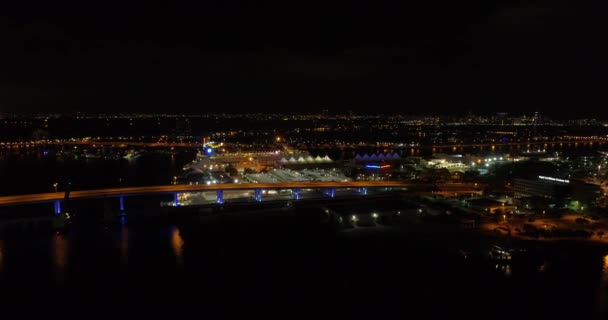 Imagens Aéreas Drones Real Caribbean Navio Cruzeiro Porto Miami — Vídeo de Stock