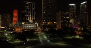 Hava gece video Downtown Miami Florida gece vurdu