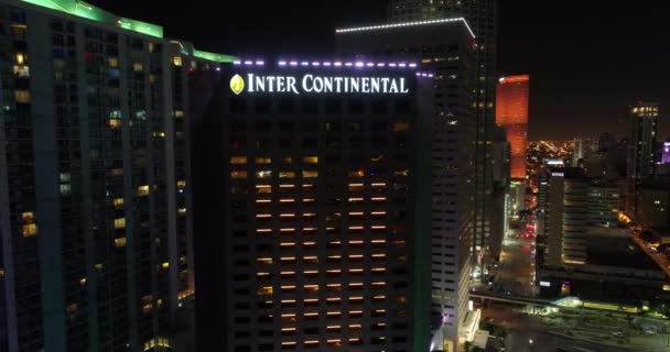 Aerial Orbit Intercontinental Hotel Downtown Miami Florida Estados Unidos — Vídeo de stock