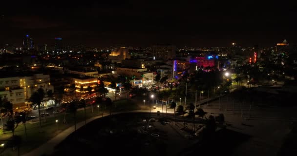 Drone Footage Ocean Drive Miami Beach Florida Usa — Stockvideo