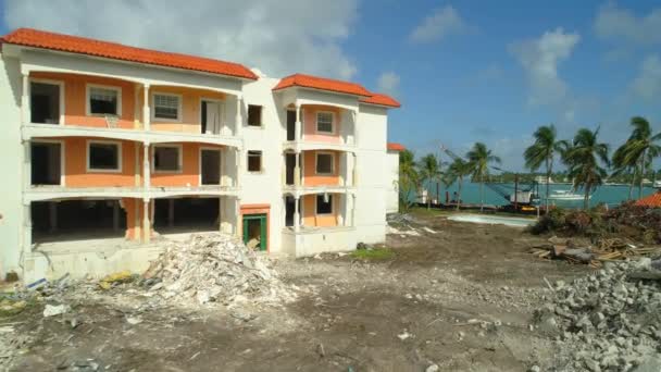 Imagens Aéreas Belle Isle Court Apartments Miami Beach Local Destruição — Vídeo de Stock