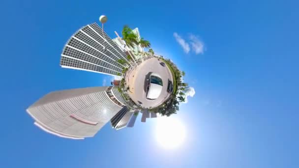 Luftbild Winziger Planet Miami — Stockvideo