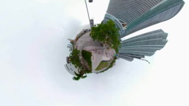 Minyatür gezegen hareket video Downtown Miami Florida Müzesi Parkı.