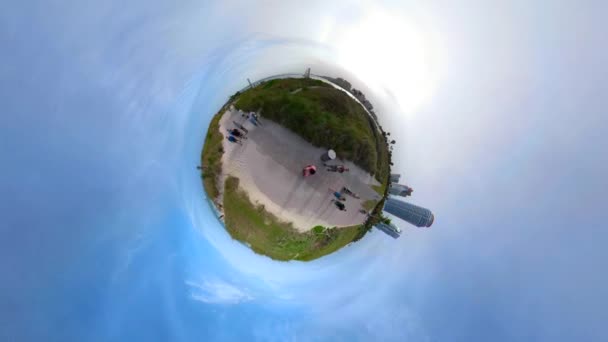 Miniature Planet Motion Footage Miami Beach South Pointe Park — Stock Video