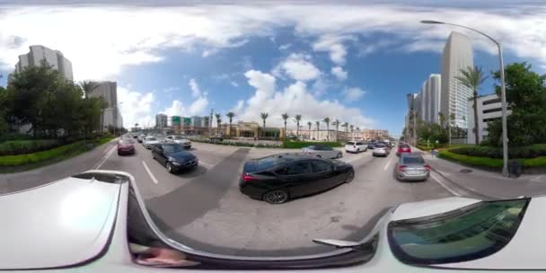 360 Virtual Reality Motion Footage Driving Plates Video Tour Sunny — Stock Video
