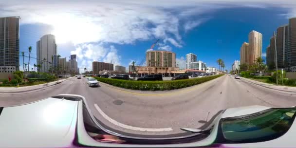 360 Realidade Virtual Movimento Filmagens Condução Placas Vídeo Tour Ensolarado — Vídeo de Stock