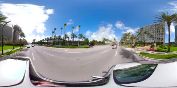 360Vr Motion Footage Driving Bal Harbour Florida Plates — Stock Video
