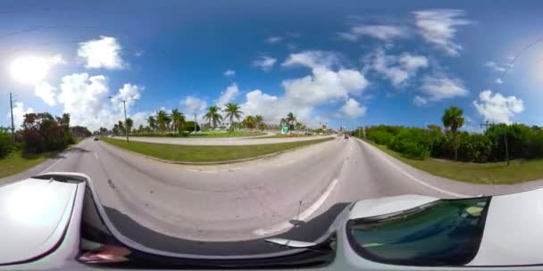 360Vr Motion Footage Driving A1A Haulover Park Miami Dade — Stock Video