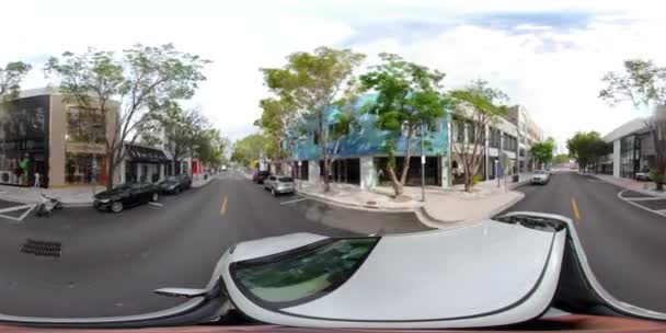 Treibstoff Platten Bewegung Video Miami Design Bezirk 360Vr Filmmaterial — Stockvideo