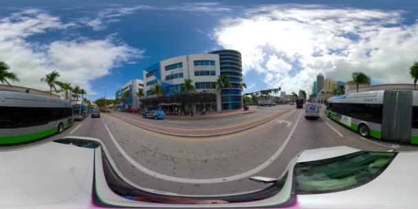 Miami Beach Eua Fevereiro 2018 360 Motion Footage Driving Miami — Vídeo de Stock