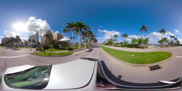 360 Virtual Reality Spherical Video Downtown West Palm Beach Florida — Stock Video