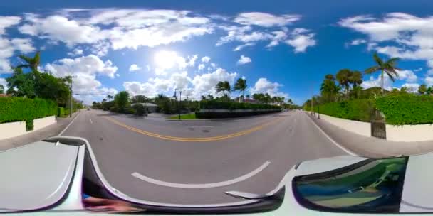 360Vr Footage Shot Moving Car West Palm Beach Florida United — Stock Video