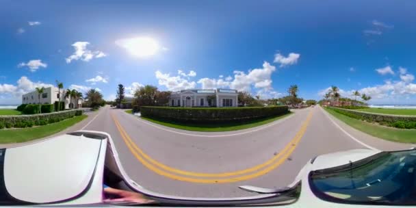 Vr360 Sferisch Video West Palm Beach Florida Usa Rijden Platen — Stockvideo