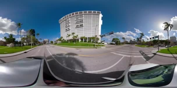 360Vr Video Platen Rijden Door Centrum West Palm Beach — Stockvideo
