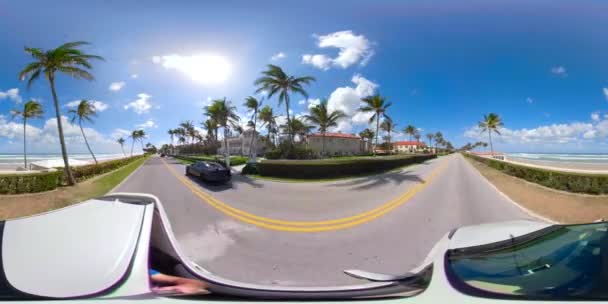 Recorrido Coche Vr360 Vídeo Esférico West Palm Beach Florida — Vídeos de Stock