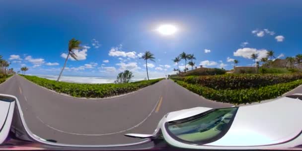 Vr360 Resolutie Beelden West Palm Beach Ocean Boulevard Rijden — Stockvideo