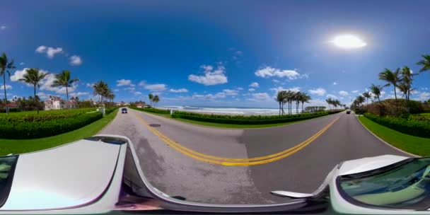 Vr360 Motion Driving Plates West Palm Beach Ocean Boulevard — Stock Video