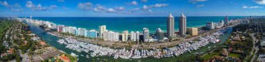 2018 göster: uçak hava panorama Miami Beach tekne