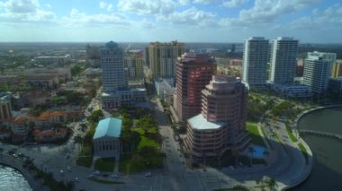 Hava şehir şehir tur West Palm Beach waterfront 4k