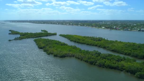 Εναέριο Κηφήνα Πλάνα Lake Worth Λιμνοθάλασσα Palm Beach Φλώριδα — Αρχείο Βίντεο