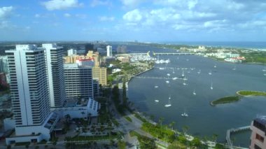Waterfront West Palm Beach Fl 4k hava uçak video