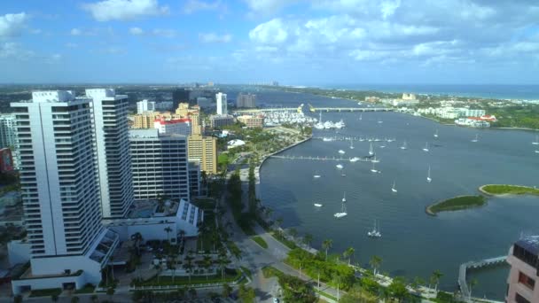 Waterfront West Palm Beach Drone Aérien Vidéo — Video