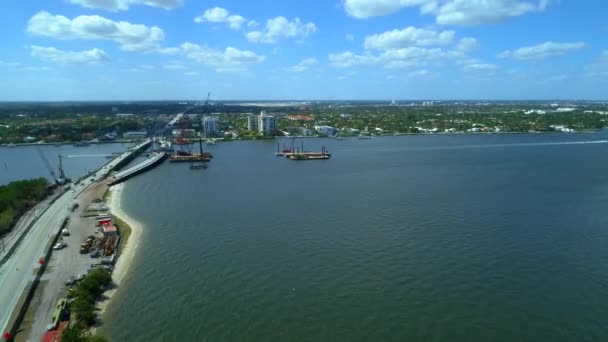 Luchtfoto Aanpak West Palm Beach Florida — Stockvideo