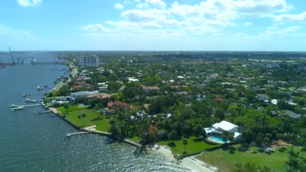 Aerial Drone Mansions West Palm Beach Florida — Stock Video