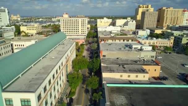 Filmati Aerei Downtown West Palm Beach Clematis Street — Video Stock