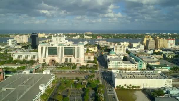 Imágenes Aéreas Downtown West Palm Beach Florida 60P — Vídeo de stock