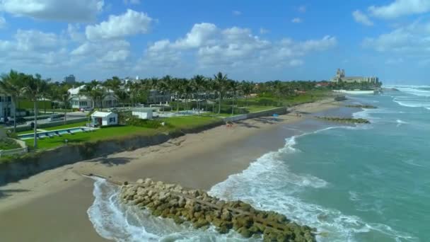 Beach Erozyon Küresel Isınma Iklim Değişikliği Palm Beach Florida Abd — Stok video