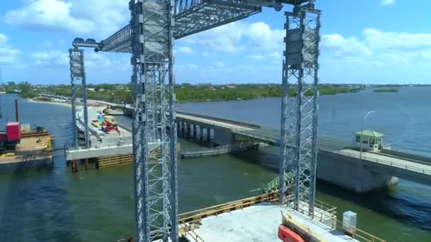 Mostní Konstrukce Inspekce Jižní Boulevard Palm Beach 60P — Stock video