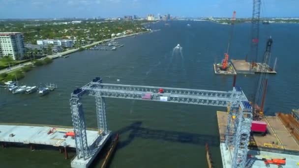 Drohnenaufnahmen Brückenbau Industrieinspektion Überflug — Stockvideo