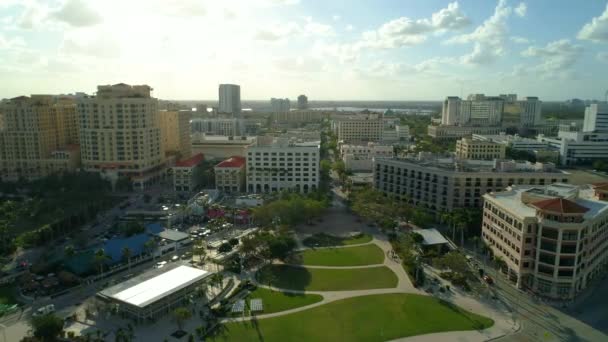 Flagler Park West Palm Beach Geschoten Met Luchtfoto Drone 60P — Stockvideo