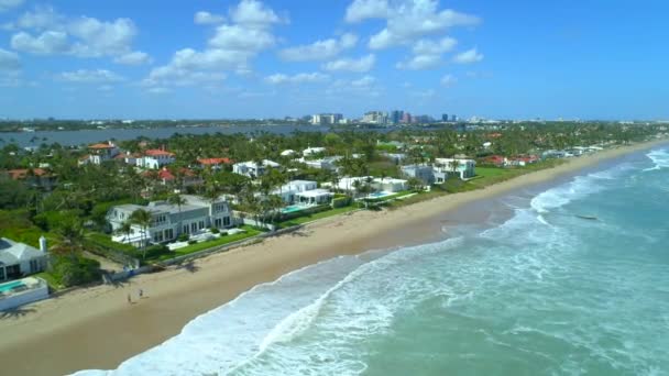 Lussuose Ville Sulla Spiaggia Drone Filmati Video — Video Stock