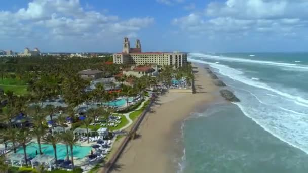 Sped Hyperlapse Breakers Palm Beach Drone Aéreo Vídeo Revelan 60P — Vídeos de Stock