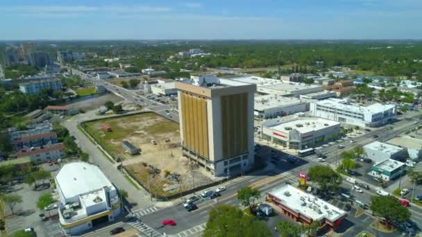 Triton Center Immigration Building Demolition Development City Miami Drone Footage — Stock Video