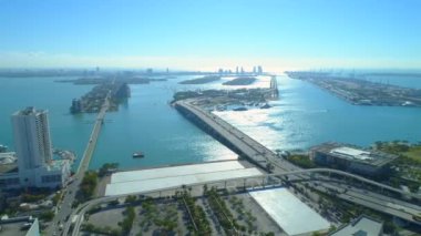 Hava panorma Downtown Miami Florida 4k 60p