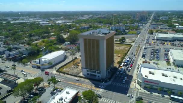 Triton Center Invandring Byggnad Rivning Utveckling Staden Miami Drone Footage — Stockvideo