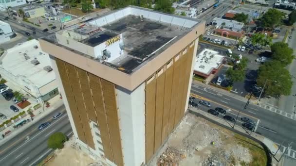 Triton Center Edifício Imigração Demolição Desenvolvimento Cidade Miami Drone Footage — Vídeo de Stock