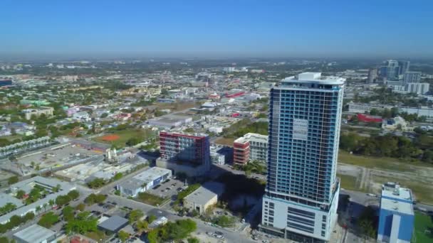 Luchtfoto Video Canvas Condominium Downtown Miami 60P — Stockvideo