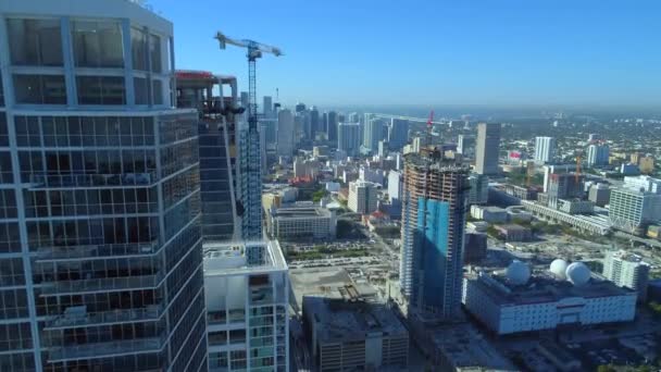 Vidéo Aérienne Plusieurs Chantiers Construction Dans Une Grande Ville — Video