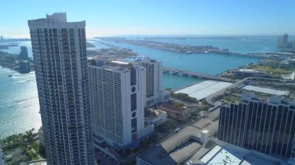 Aerial Video Grand Doubletree Miami 60P — Stockvideo