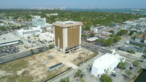 Triton Center Immigration Bâtiment Démolition Développement Ville Miami Drone Séquences — Video