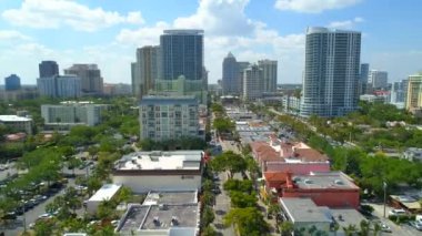Hava dron görüntüleri Downtown Fort Lauderdale Florida 4k 60p