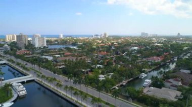 Hava dron hyperlapse Las Olas Fort Lauderdale Florida ABD 4k 60p