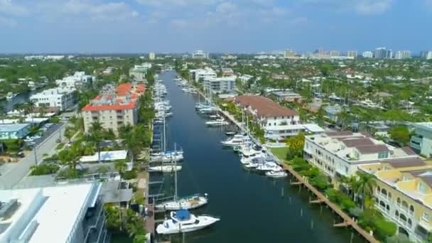 Aerial Drone Footage Hendricks Venice Isles Fort Lauderdale Florida — Stock Video